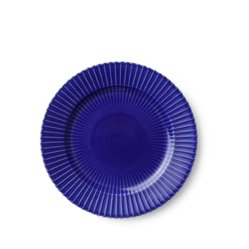 Lyngby flad tallerken 23 cm mørkeblå