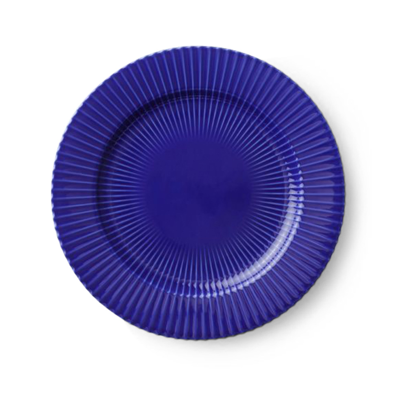 Lyngby flad tallerken 27 cm mørkeblå