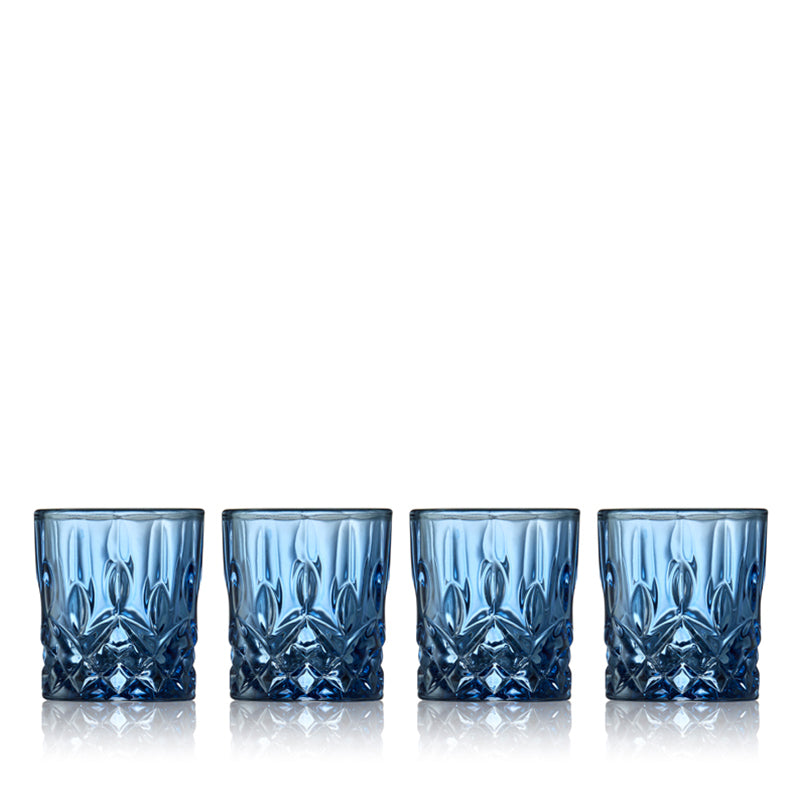 Lyngby Glas Sorrento shotglas blå 4 cl, 4 stk