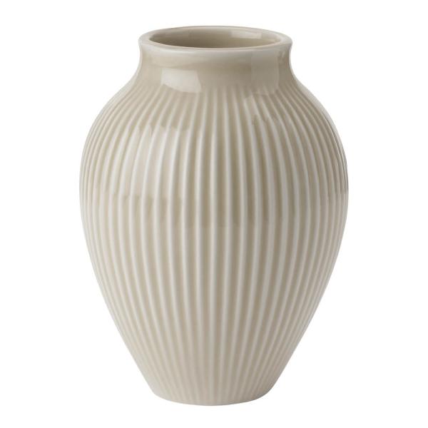 Knabstrup Keramik Vase, Ripple Sand - H: 20cm