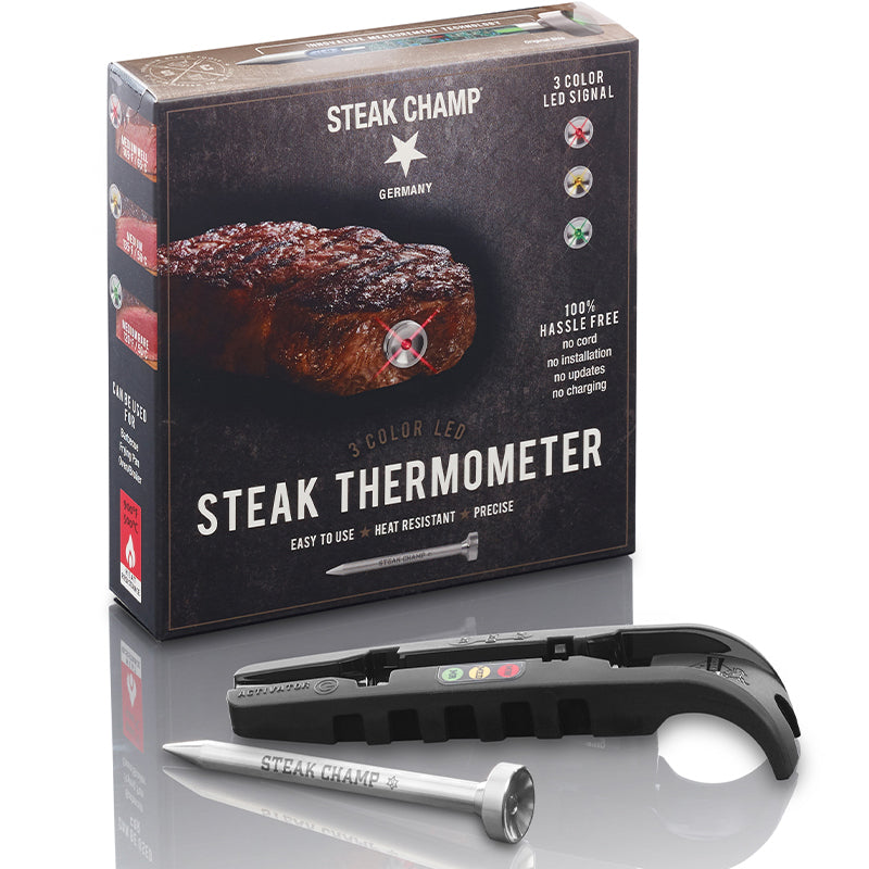 Steak Champ Trådløs Stegetermometer Med 3-Farvet LED Lys