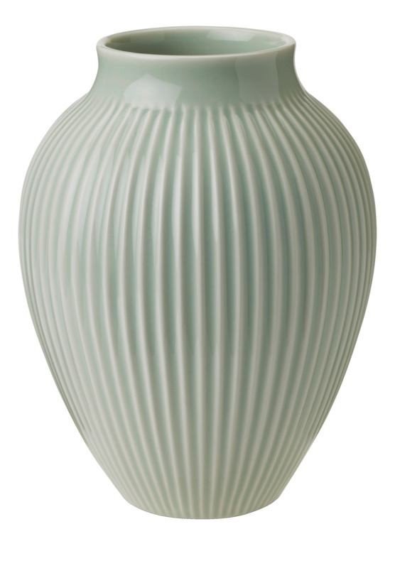 Knabstrup vase riller, 20 cm Mint grøn