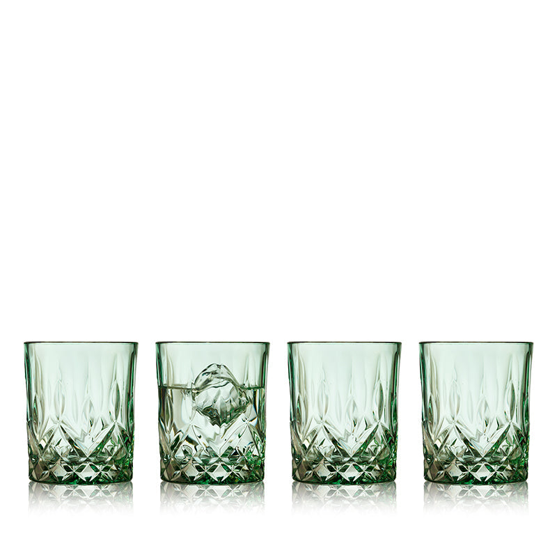Lyngby Glas Sorrento whiskyglas grøn 32 cl 4 stk.