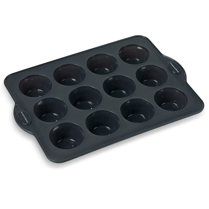 Blomsterbergs muffinform til 12 muffins - silikone - grå