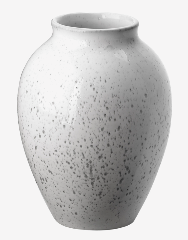 Knabstrup vase hvid/grå 12,5cm