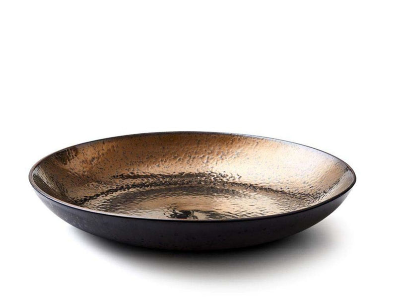 Bitz fad - Sort m. bronzefarvet glasur - 40 cm